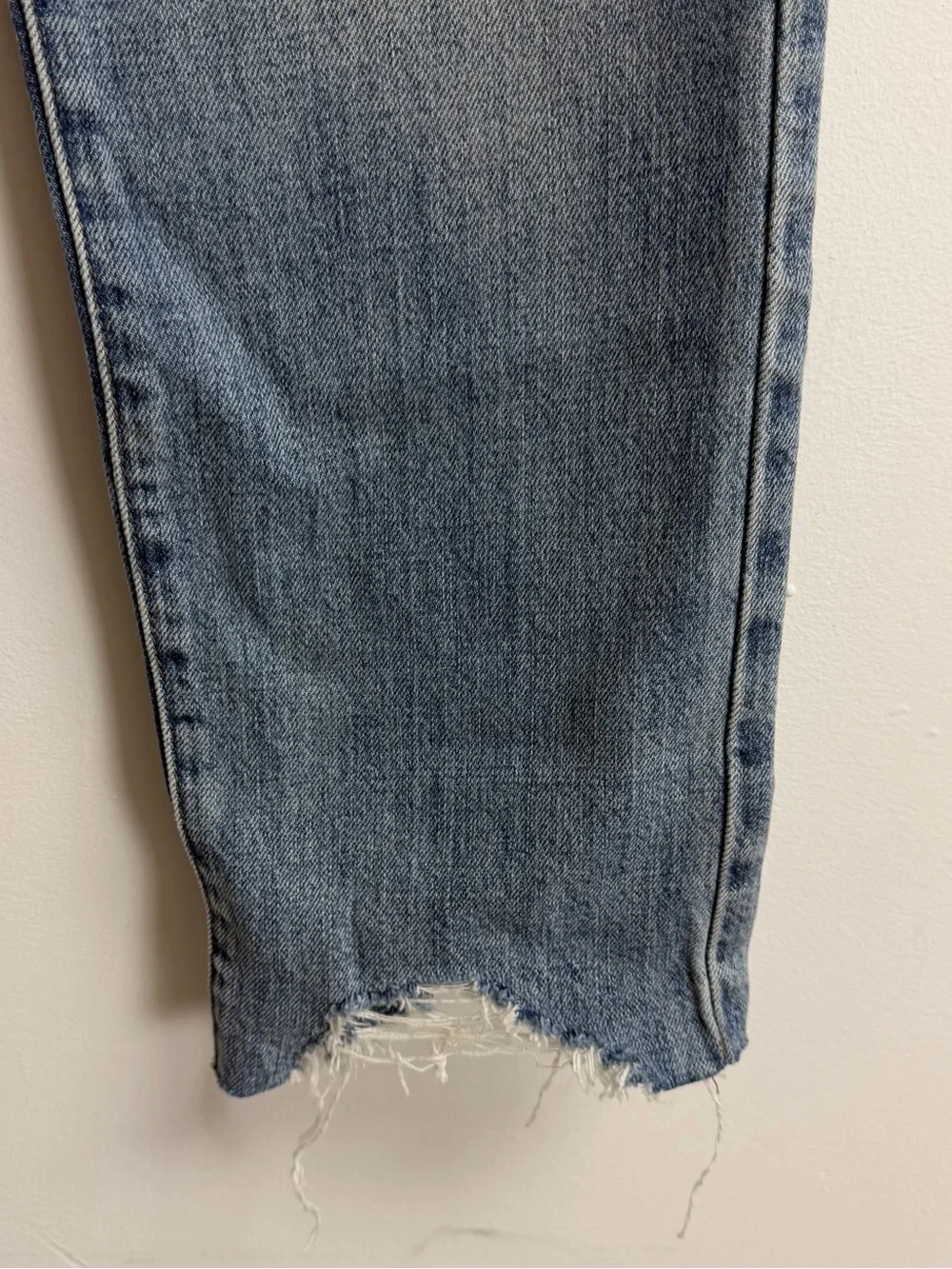 Pistola Jeans Womens 25 Blue Charlie High Rise Straight Distressed Button Fly